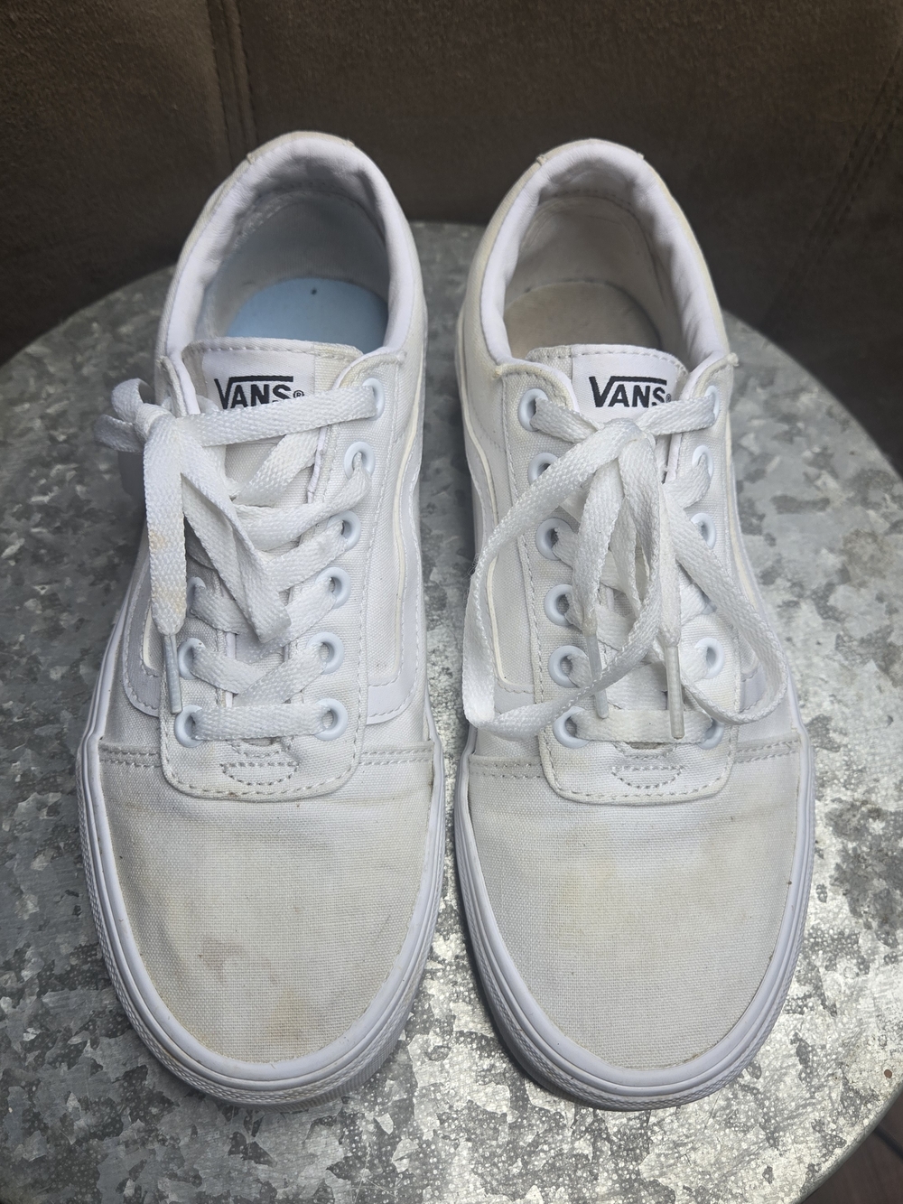 Project Vans Ward Women’s 7.5 White Canvas Low Top Lace Up Sneakers